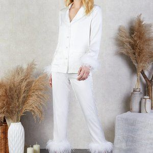 Nadine Merabi Darcie White Bridal Pajamas